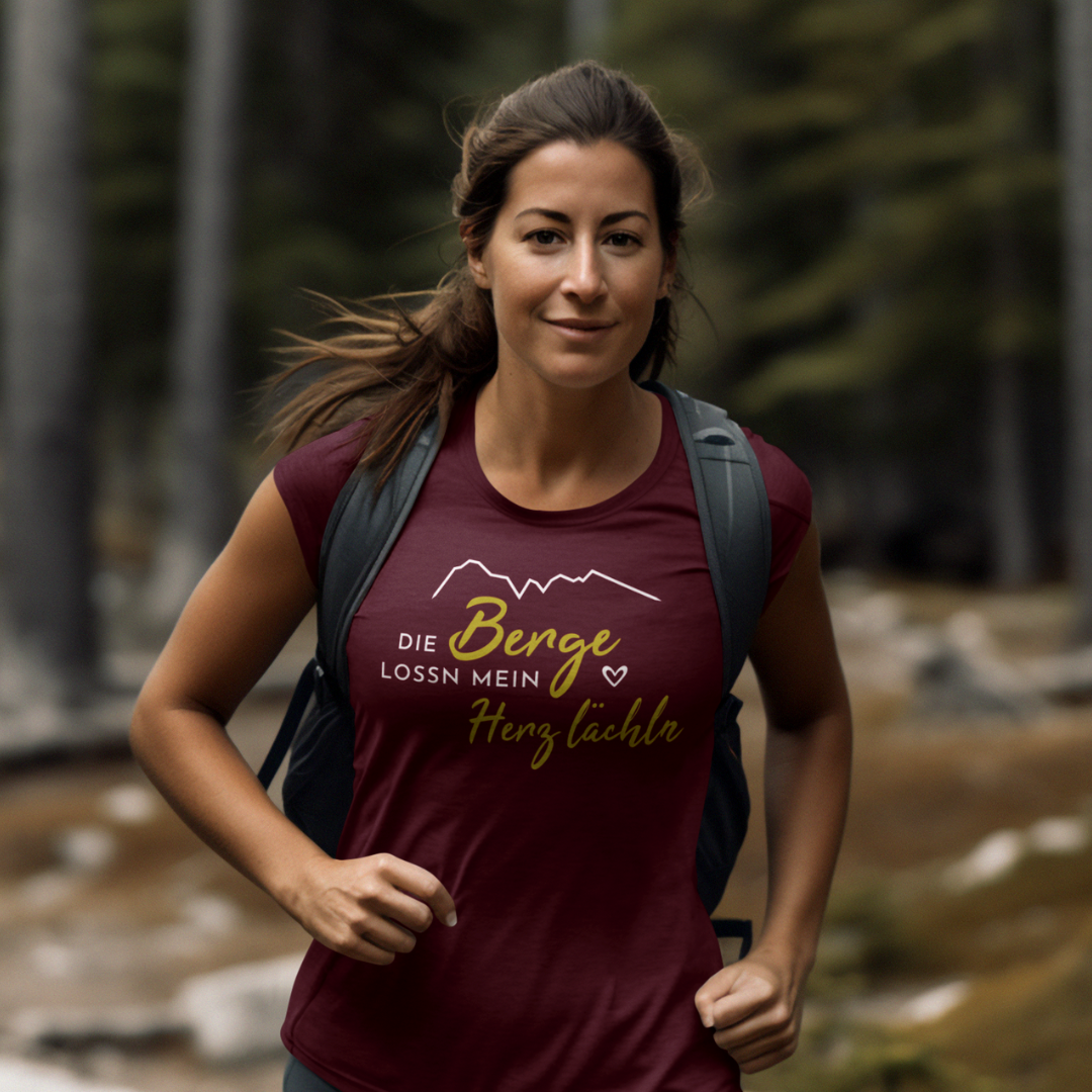 Die Berge lossn mein Herz lächln - Damenshirt Premium