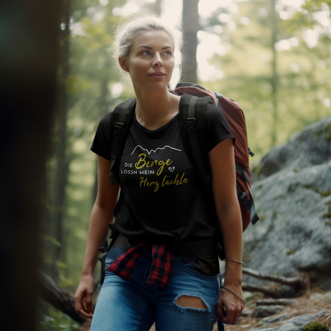 Die Berge lossn mein Herz lächln - Damenshirt Premium