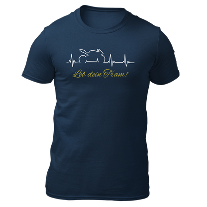 Leb dein Tram (Moto) - Herren Shirt Bio - Navy / XS - Shirts & Tops