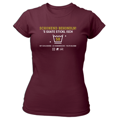 Schonend behondln 50 - Damenshirt Premium