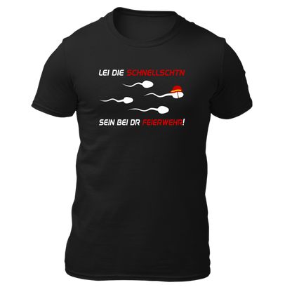 Lei die schnellschtn Feierwehr - Herren Shirt Bio - Schwarz / S - Shirts & Tops