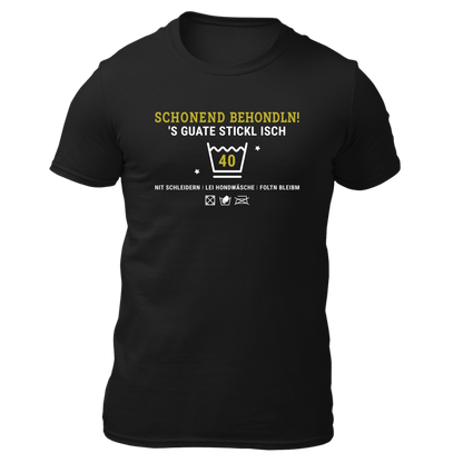 Schonend behondln 40 - Herren Shirt Bio - Schwarz / S - Shirts & Tops
