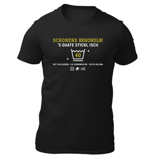 Schonend behondln 40 - Herren Shirt Bio - Schwarz / S - Shirts & Tops