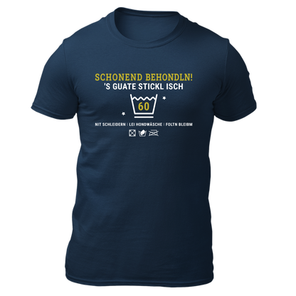 Schonend behondln 60 - Herren Shirt Bio - Navy / S - Shirts & Tops