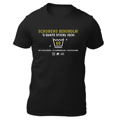 Schonend behondln 60 - Herren Shirt Bio - Schwarz / S - Shirts & Tops